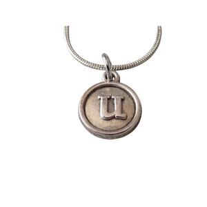 Initial U pendant on 18" Silver Plated Snake Chain Necklace NWOT